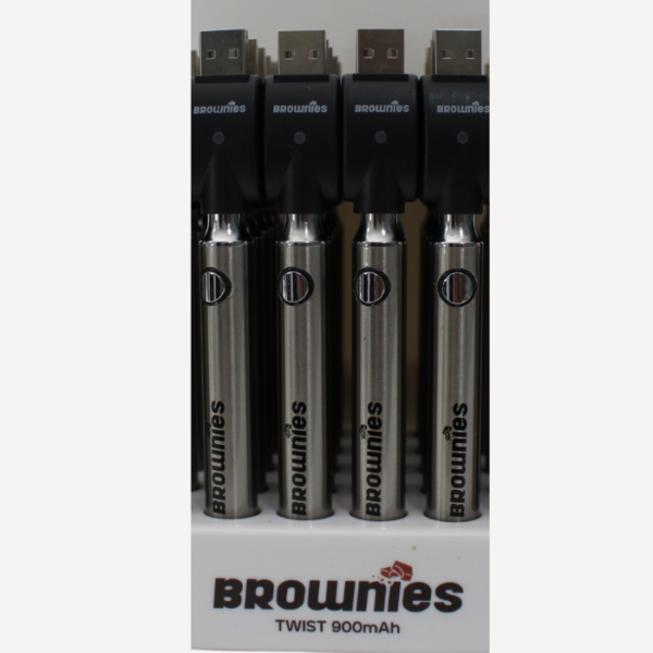 510 Silver Brownies Twist 900mAh Batteries Pc